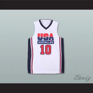 Clyde Drexler 4 USA White Basketball Jersey