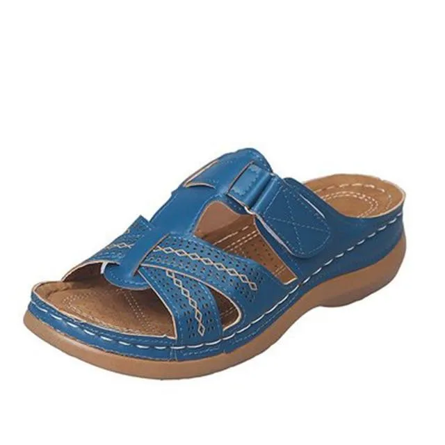 Ladies Summer Comfortable Retro Low Heel Sandals