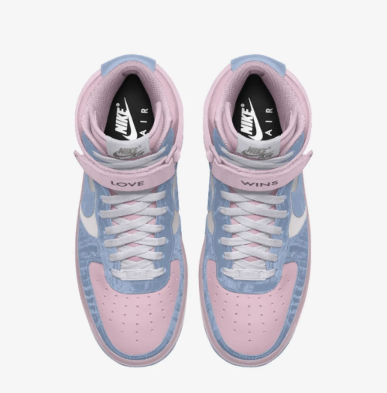 Love Wins Gender Reveal Themed Nike Custom Colored Sneakers