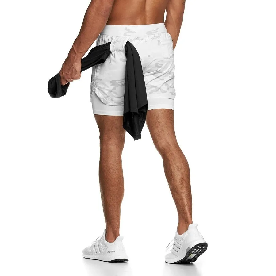 Mens 2 in 1 Quick Dry Running Shorts