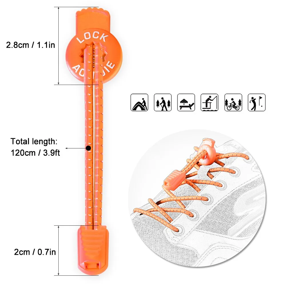 Outdoor Sports Shoelace 120CM Reflective Lace Elastic Running Riding Hiking No Tie Shoe Lace