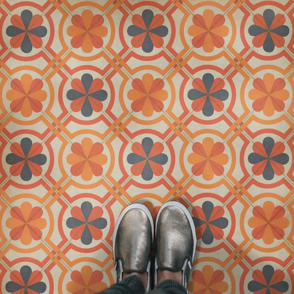 Pattern 19 "Galileo" Vinyl Floorcloth - Spicher & Co.