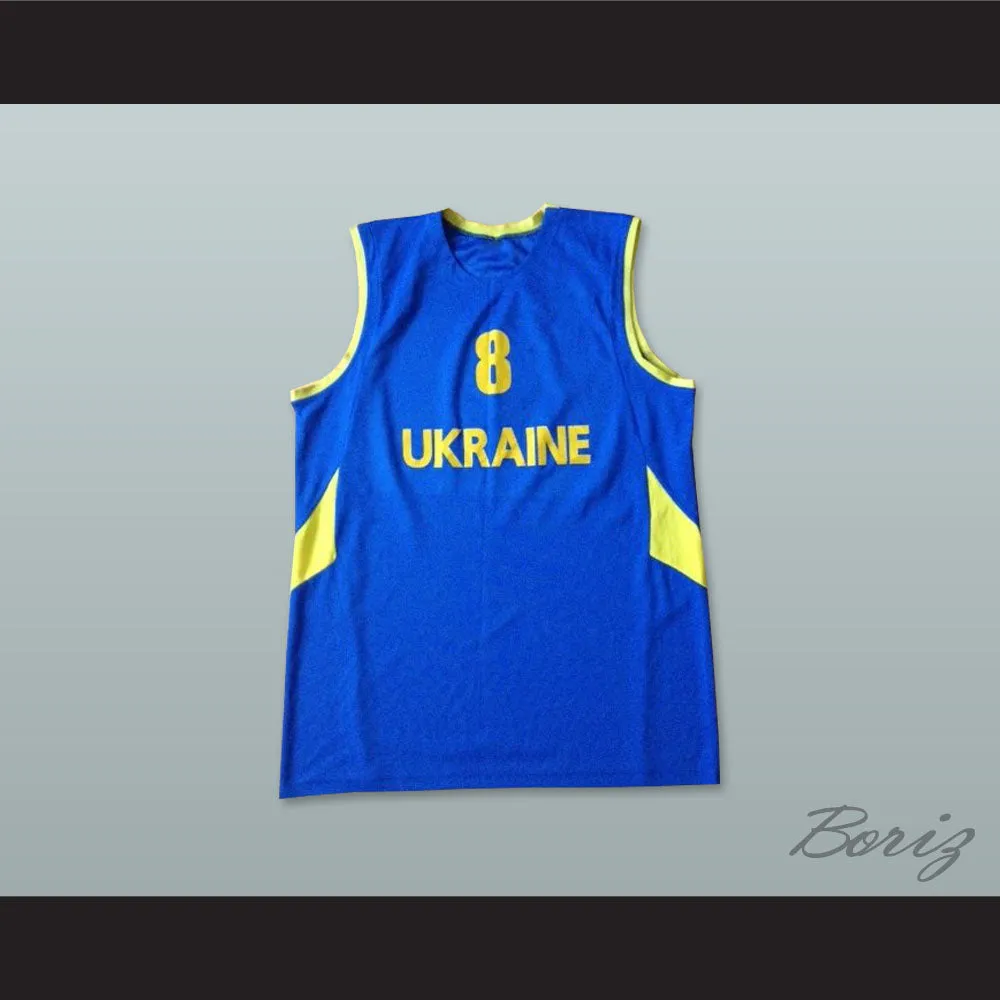 Ukraine 8 National Team Blue Basketball Jersey