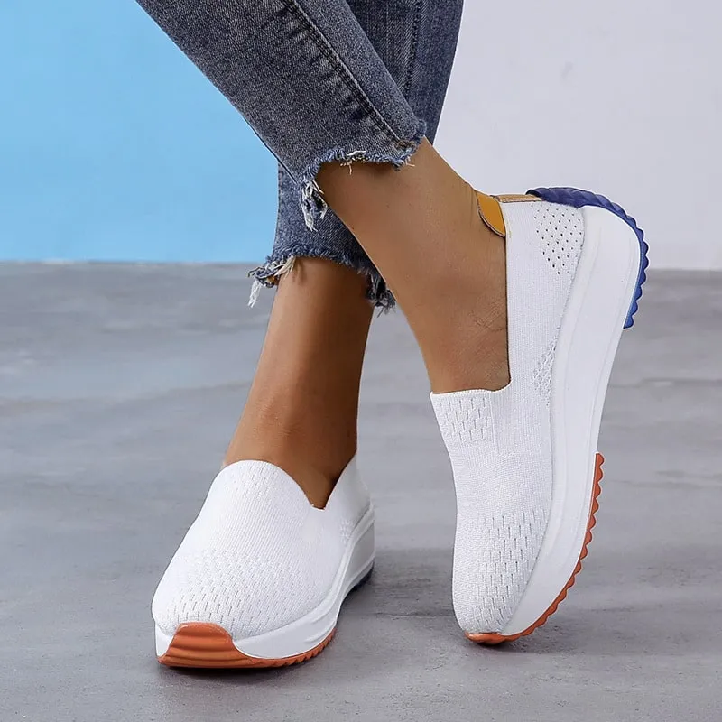 Women Casual Solid Color Breathable Sneakers