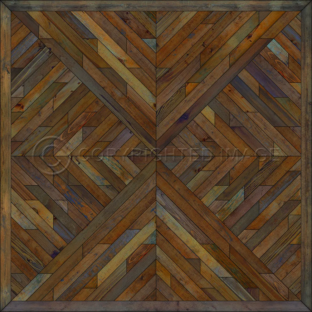 Wood Norwegian "Aura Valley" Vinyl Floorcloth - Spicher & Co.